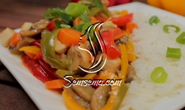 دجاج بالفطر والثوم بالفيديو