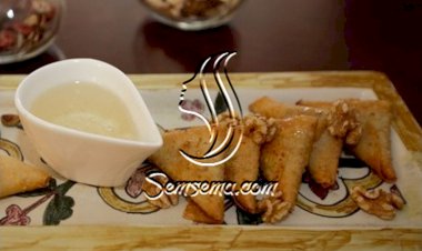 سمبوسة حلوة بالجوز والجبنة بالفيديو