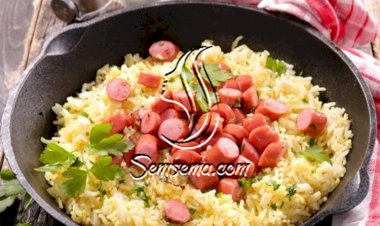 أرز بالكريمة والسجق