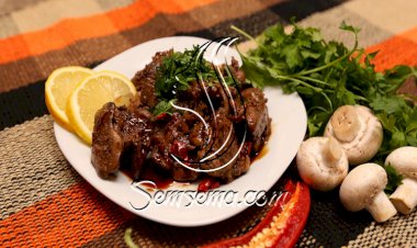 كبدة الدجاج بالبصل بالفيديو