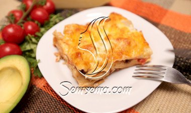 اللازانيا باللحم المفروم والفطر بالفيديو