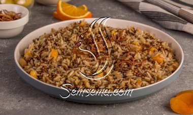 مجدرة الأرز مع المشمش المجفف والبرتقال