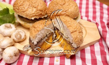 برجر اللحم مع صوص المشروم بالفيديو