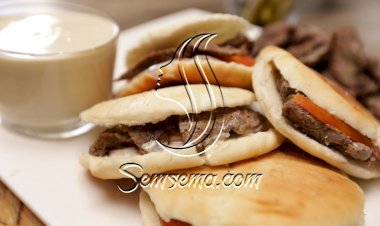 شاورما اللحم على طريقة المطاعم بالفيديو