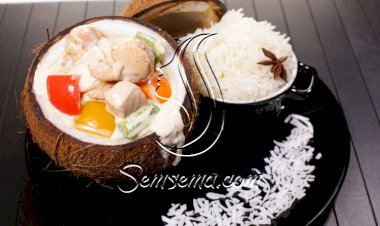 الدجاج بكريمة جوز الهند بالفيديو