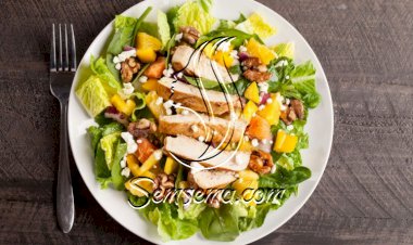 سلطة البرتقال بالدجاج والجوز