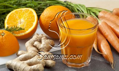 عصير البرتقال بالزنجبيل مع الكركم