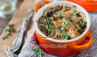 دجاج بالفطر والسبانخ