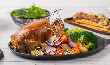 دجاج مشوي مع الخضار