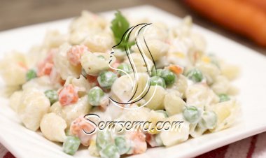 سلطة المكرونة بالخضار والمايونيز بالفيديو