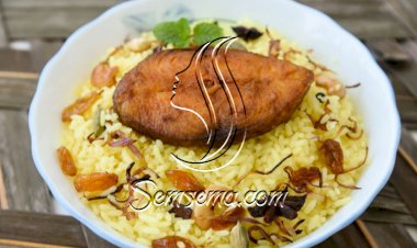 سمك بوري مشوي مع أرز صيادية