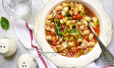 شوربة المكرونة بالخضار المشكلة