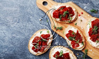 بروشكيتا بالجبن الكريمي والطماطم المجففة