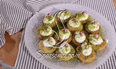 الكنافة الخضراء بالفستق الحلبي بالفيديو