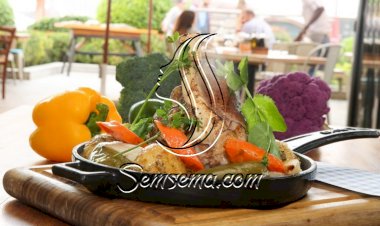 لحم مشوي مع الخضار