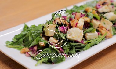 سلطة الجرجير بالجبن والجوز بالفيديو