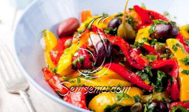 سلطة الفلفل الرومي المشوي للرجيم