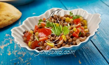 سلطة اللوبيا المجففة مع الخضار