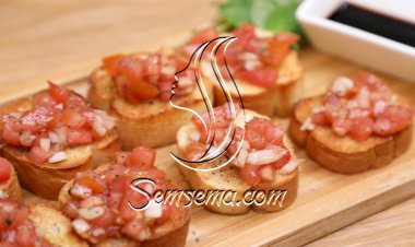 بروشكيتا الطماطم والريحان بالفيديو