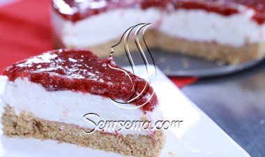 تشيز كيك الفراولة بالفيديو