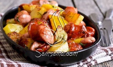 صينية بطاطس بالسجق