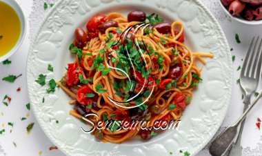 مكرونة بالطماطم والزيتون للرجيم