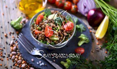 سلطة العدس بالخضار