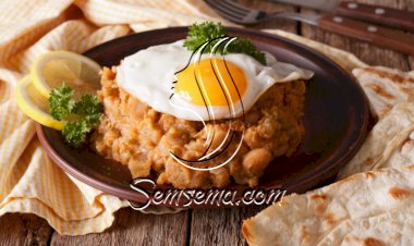 فول مدمس بالبيض لفطور صباحي شهي