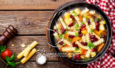 شوربة المكرونة بالفاصوليا الحمراء