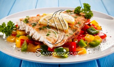 فيليه سمك مشوي مع الفلفل الملون للرجيم