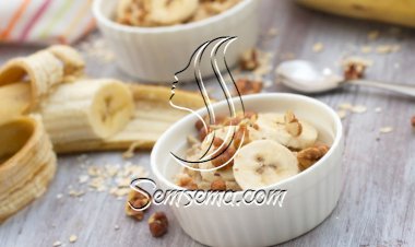 شوفان بالجوز والموز للفطور