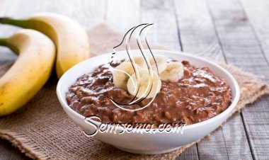 شوفان بالموز والشوكولاتة للفطور