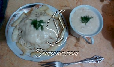 المعكرونة بالوايت صوص الأبيض