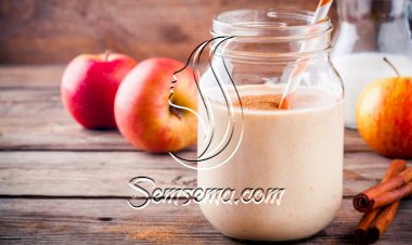 عصير التفاح بالحليب