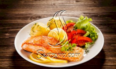 سلمون بالخضار