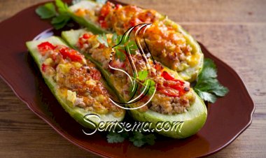 قوارب الكوسا باللحم المفروم والخضار للرجيم