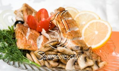 سمك فيليه مع صلصة المشروم للرجيم