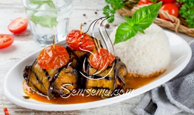 لفائف الباذنجان باللحم