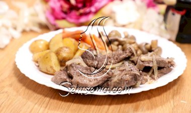 صينية الستيك بالخضار بالفيديو