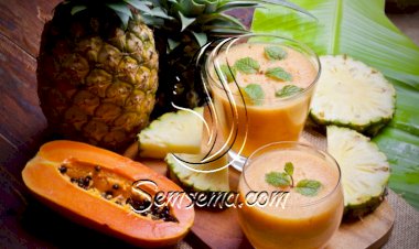 عصير الأناناس مع البابايا