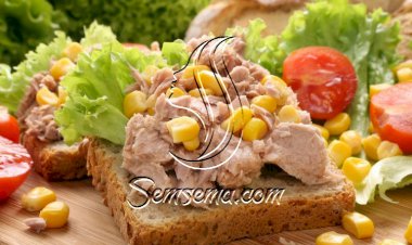 سلطة التونة بالذرة والمايونيز