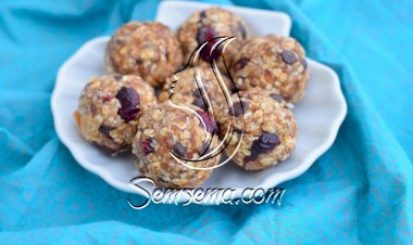 كرات البلوبيري مع جوز الهند لحلى صحي