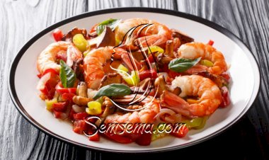 الروبيان بالكيس مع الخضار