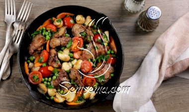 كبدة مقلية بالخضار