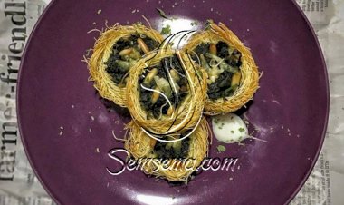 لفائف الكنافة بالسبانخ