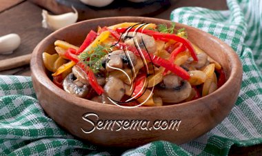 فطر مقلي بالفلفل الملون لمقبلات شهية