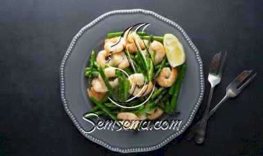 جمبري متبل مع الهليون للرجيم