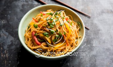 مكرونة بالصويا صوص والخضار