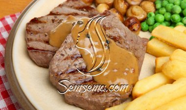 ستيك اللحم بالصوص البني