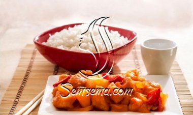 دجاج سويت اند سور مع الأرز